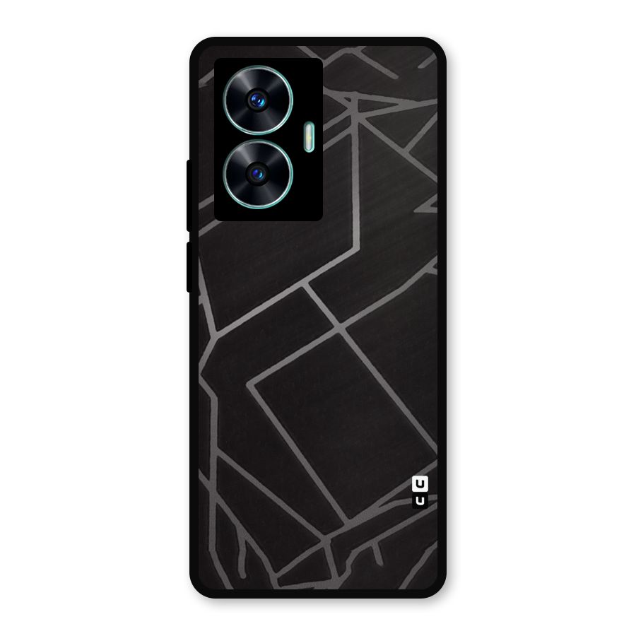 Silver Angle Design Metal Back Case for Realme C55