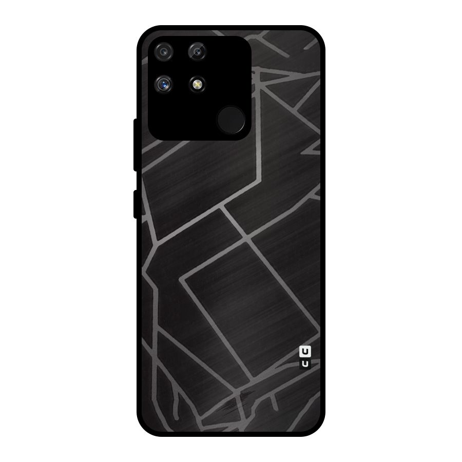 Silver Angle Design Metal Back Case for Realme Narzo 50A