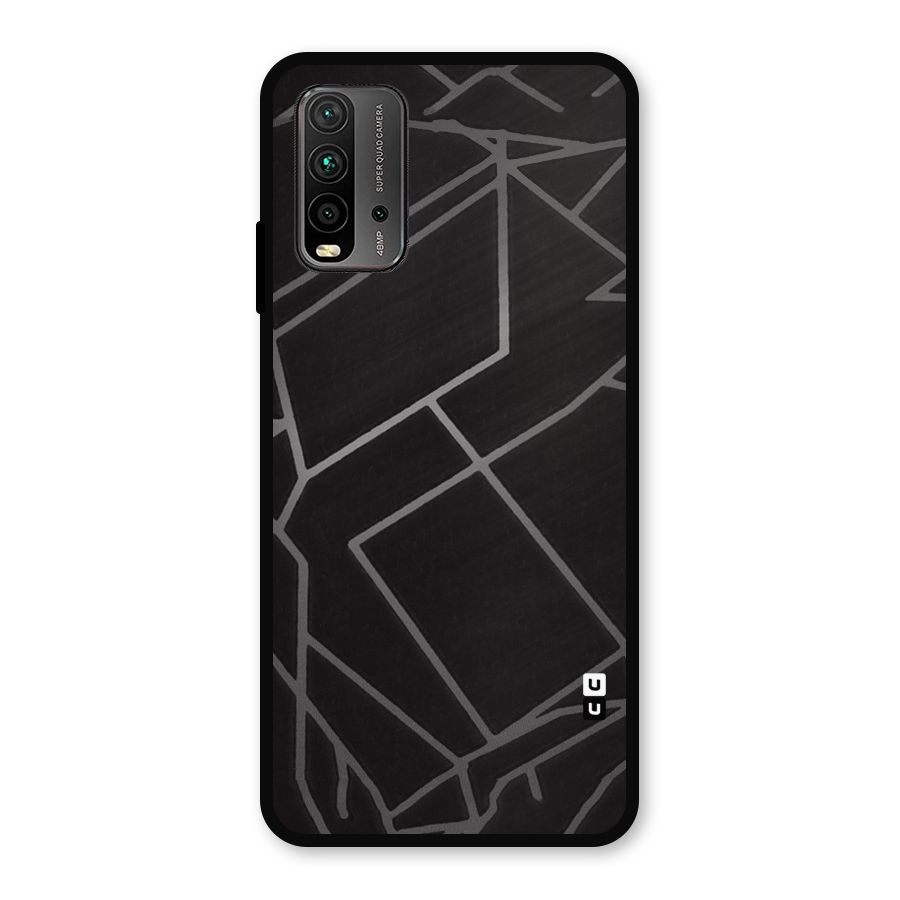 Silver Angle Design Metal Back Case for Redmi 9 Power