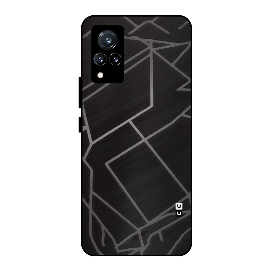 Silver Angle Design Metal Back Case for Vivo V21 5G