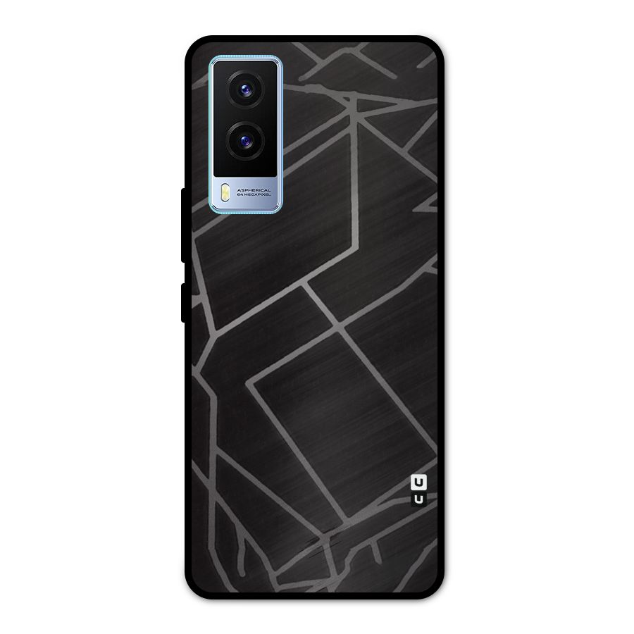 Silver Angle Design Metal Back Case for Vivo V21e 5G