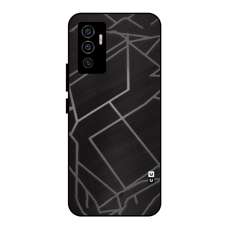 Silver Angle Design Metal Back Case for Vivo V23e