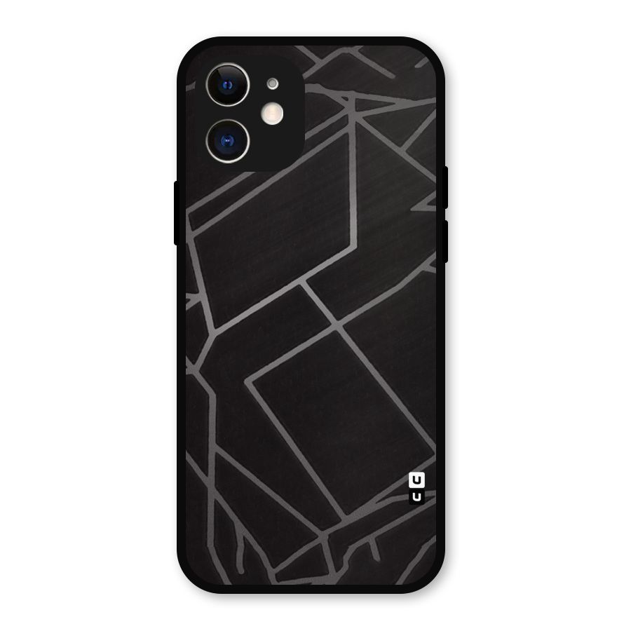 Silver Angle Design Metal Back Case for iPhone 12