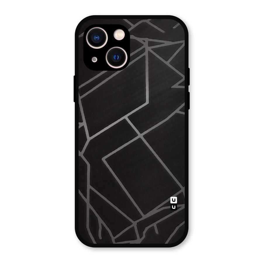 Silver Angle Design Metal Back Case for iPhone 13