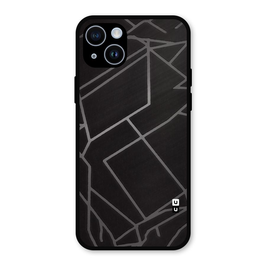 Silver Angle Design Metal Back Case for iPhone 14