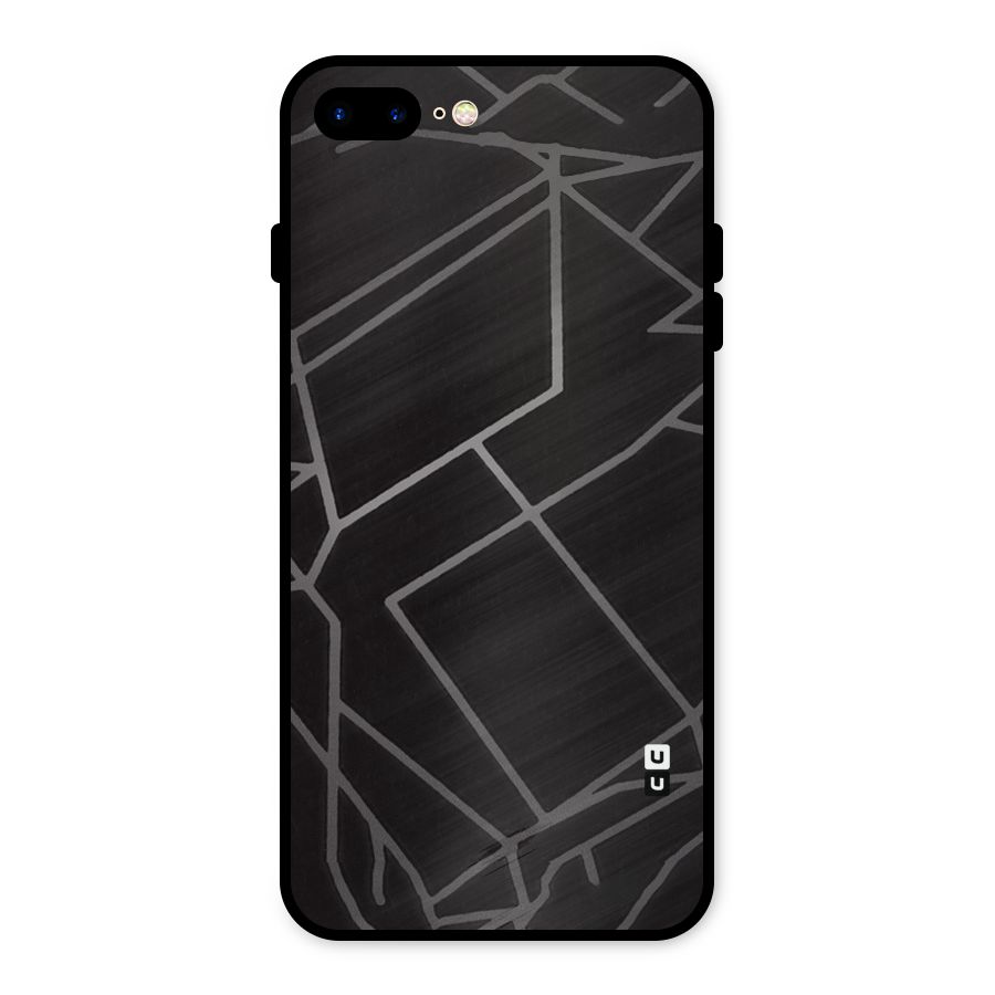 Silver Angle Design Metal Back Case for iPhone 8 Plus
