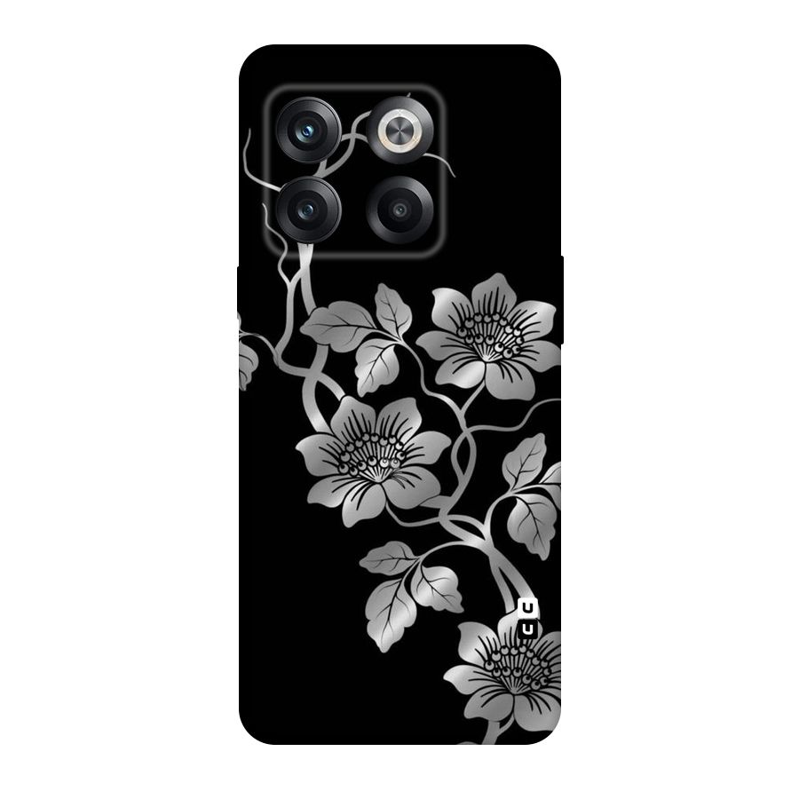 Silver Grey Flowers Original Polycarbonate Back Case for OnePlus 10T