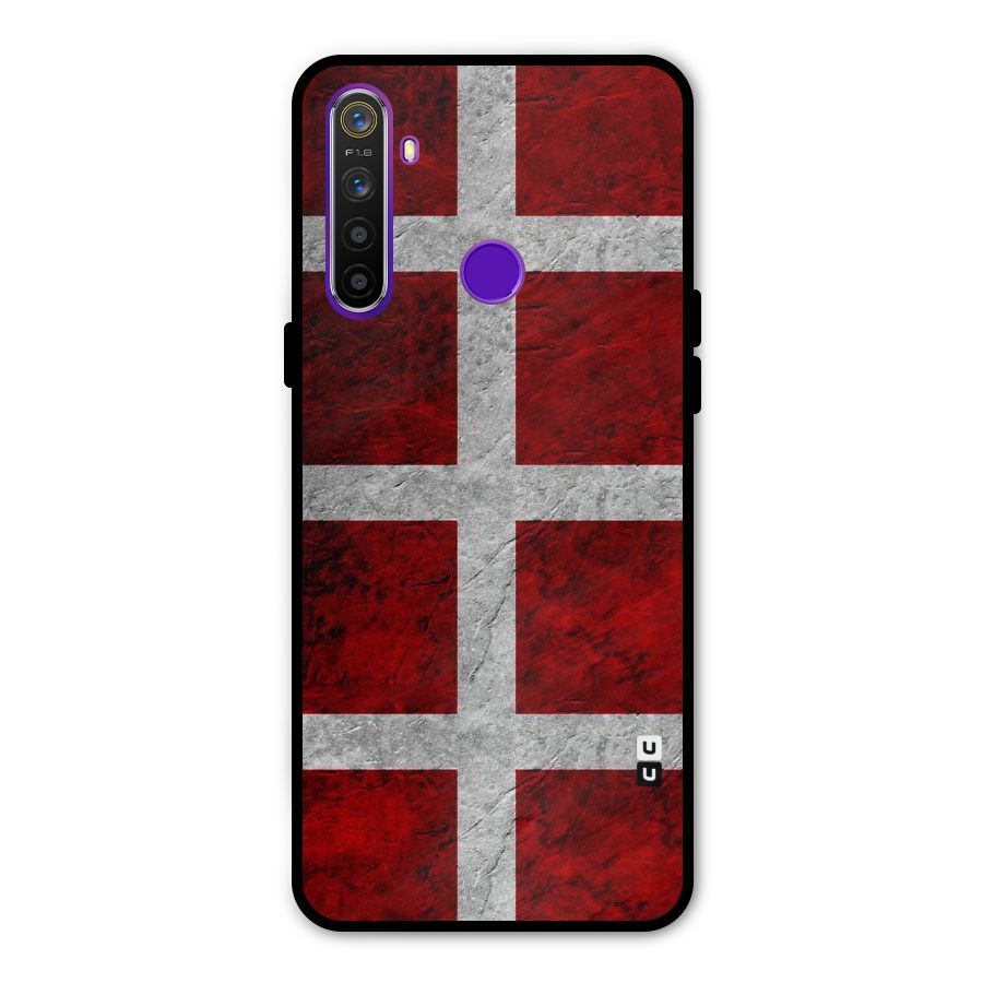 Silver Lines Metal Back Case for Realme 5i