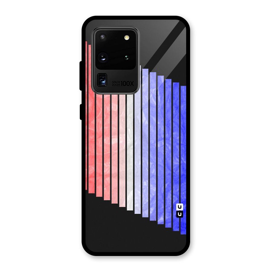 Simple Bars Glass Back Case for Galaxy S20 Ultra