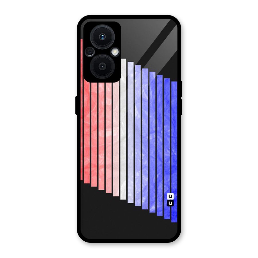 Simple Bars Glass Back Case for Oppo F21s Pro 5G