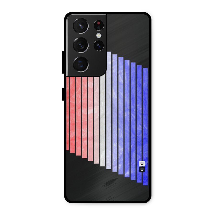 Simple Bars Metal Back Case for Galaxy S21 Ultra 5G