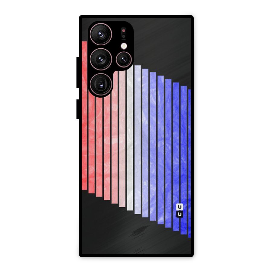 Simple Bars Metal Back Case for Galaxy S22 Ultra 5G