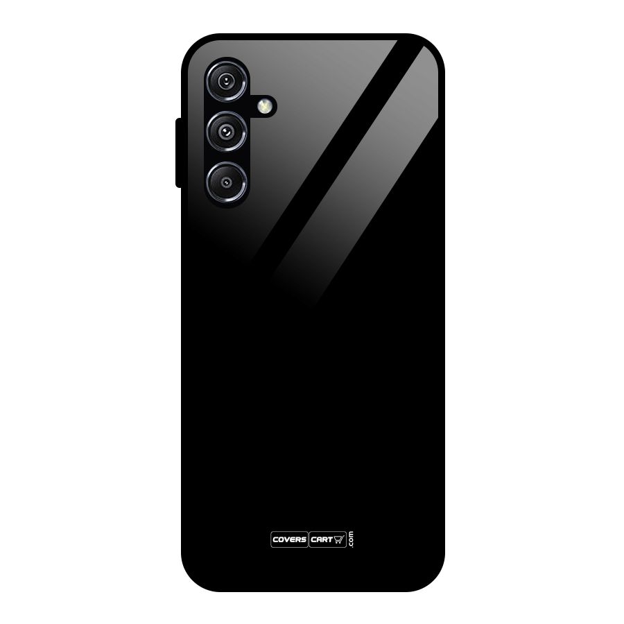 Simple Black Glass Back Case for Galaxy M34 5G