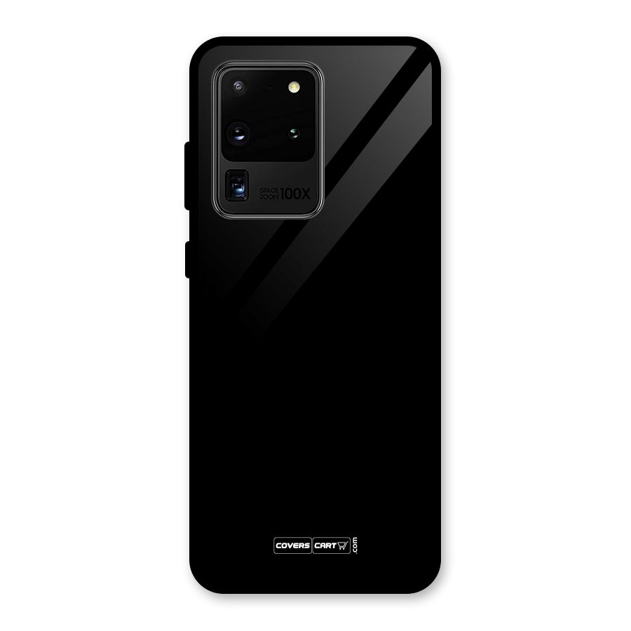 Simple Black Glass Back Case for Galaxy S20 Ultra