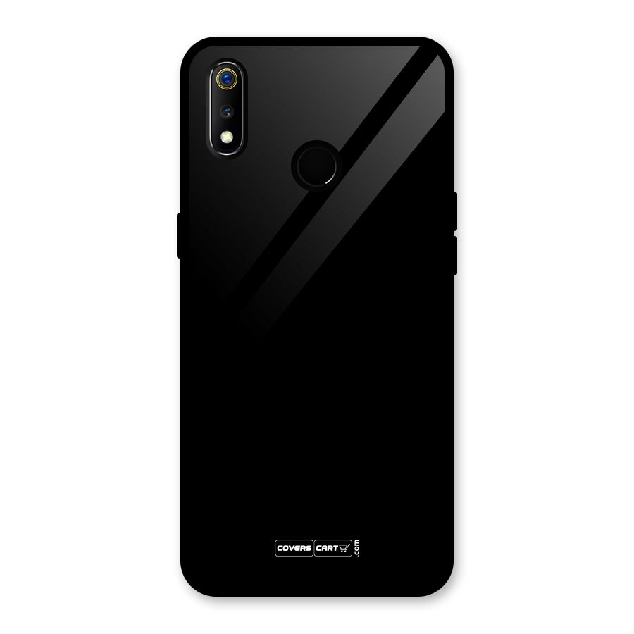 Simple Black Glass Back Case for Realme 3