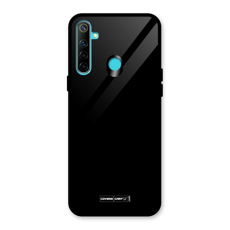 Simple Black Glass Back Case for Realme 5