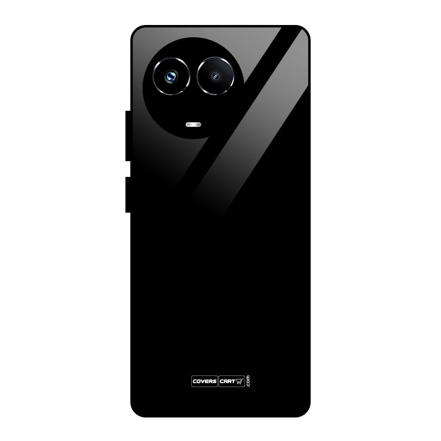 Simple Black Glass Back Case for Realme Narzo 60X