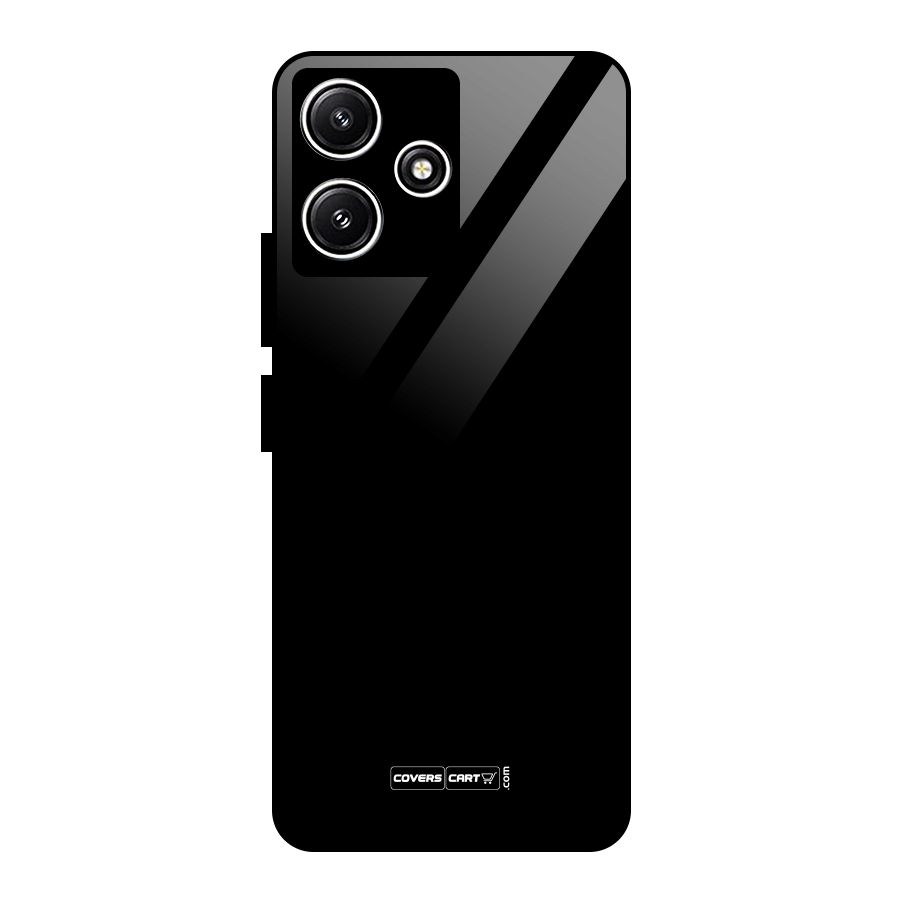 Simple Black Glass Back Case for Redmi 12 5G