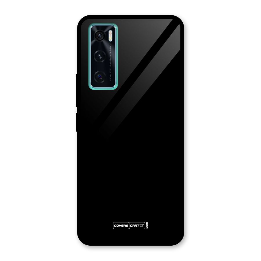 Simple Black Glass Back Case for Vivo V20 SE