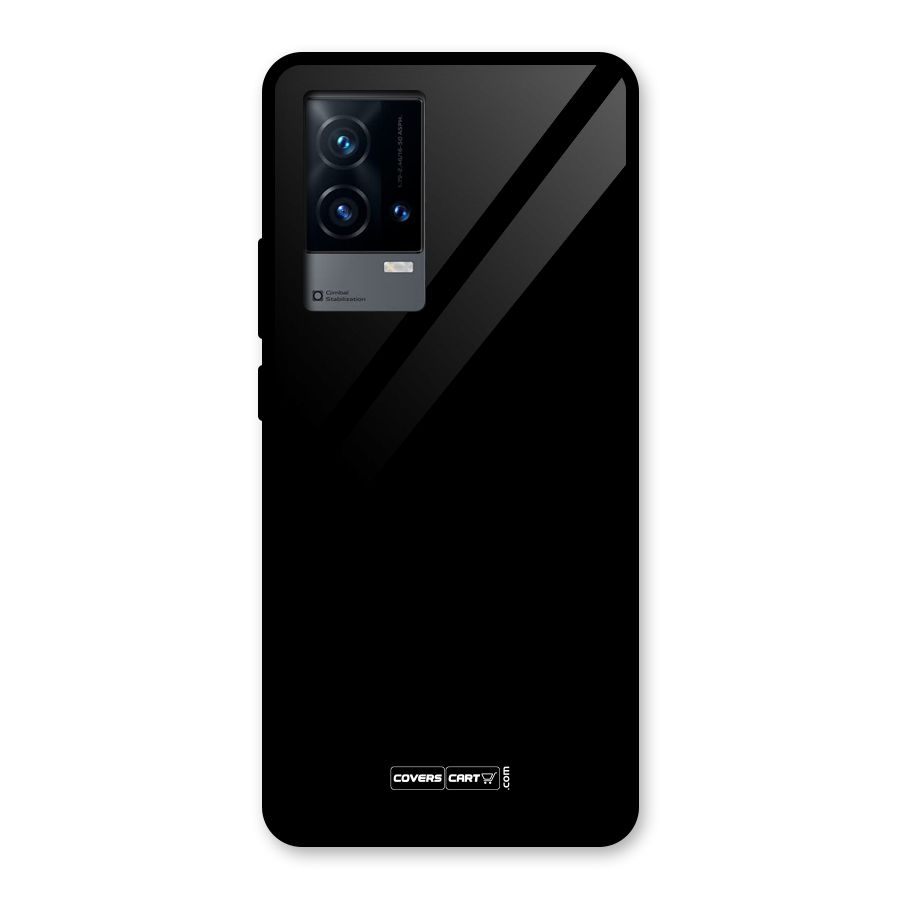 Simple Black Glass Back Case for iQOO 9 5G