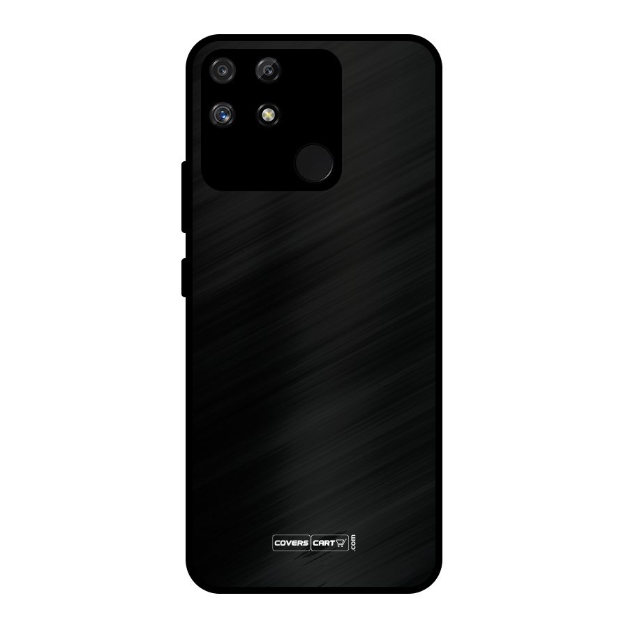 Simple Black Metal Back Case for Realme Narzo 50A