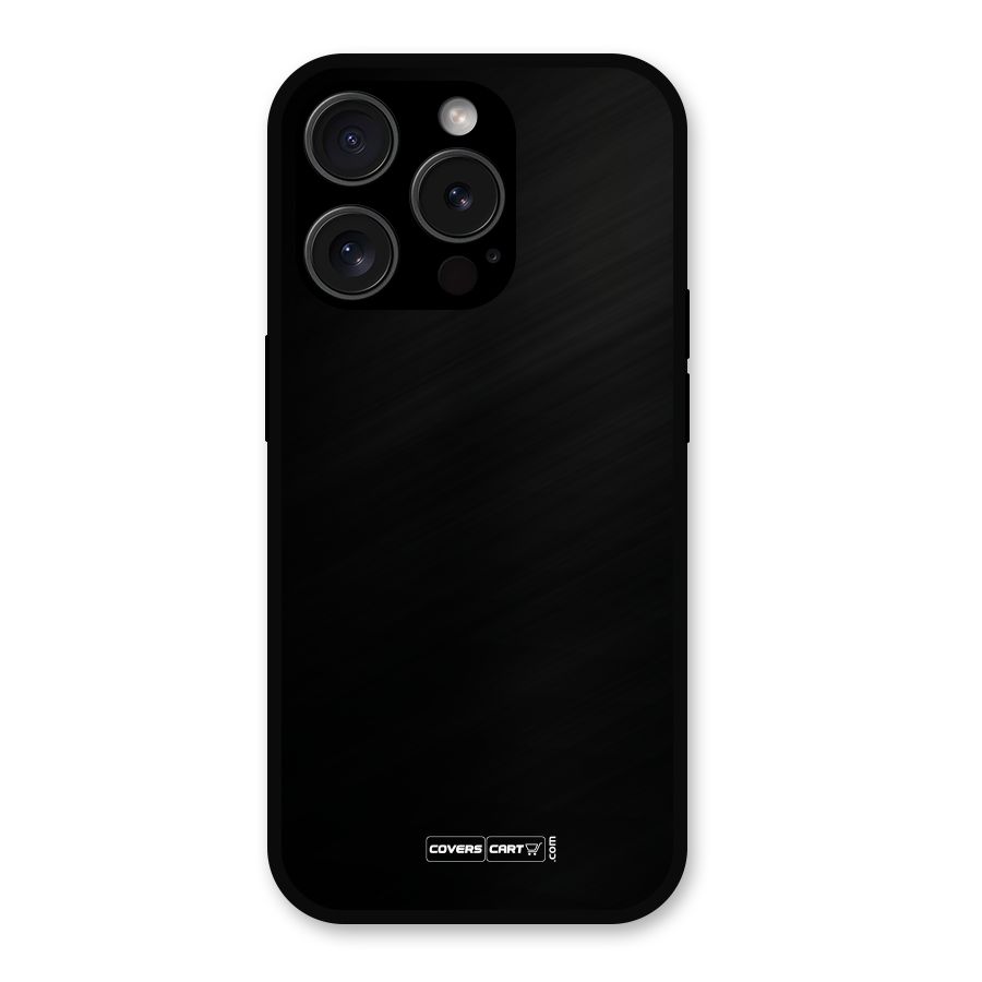 Simple Black Metal Back Case for iPhone 15 Pro