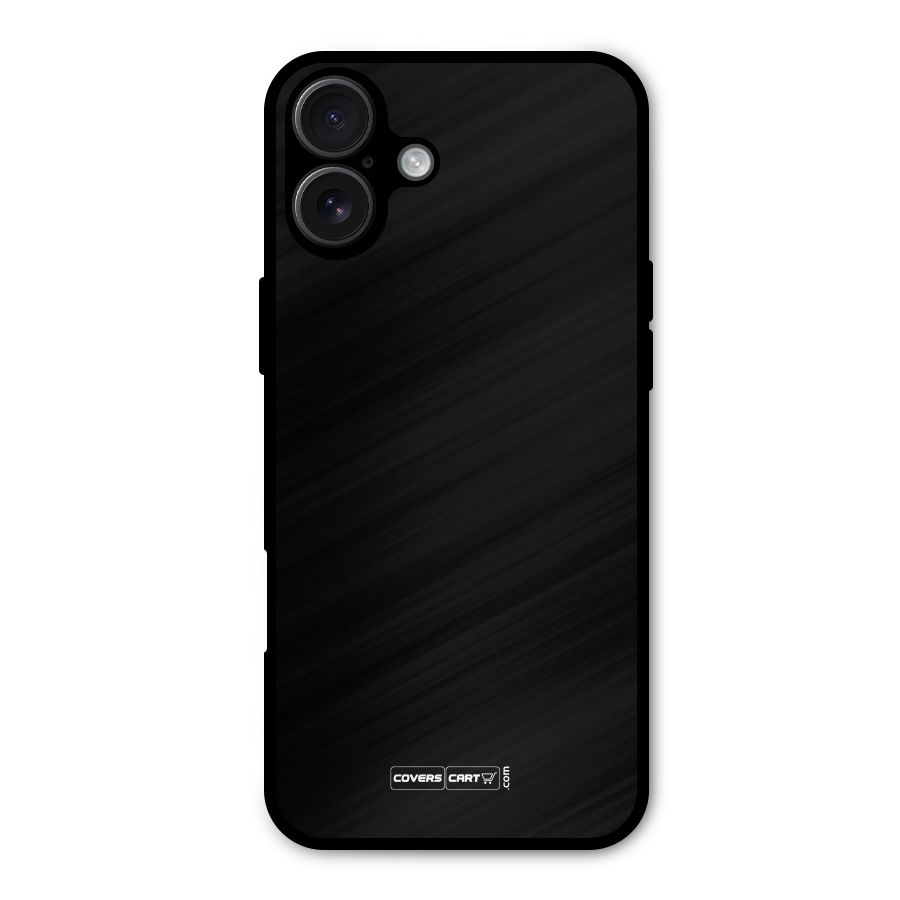 Simple Black Metal Back Case for iPhone 16 Plus