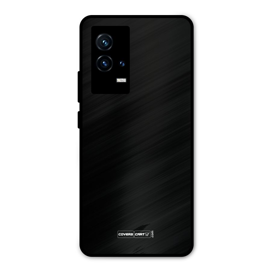 Simple Black Metal Back Case for iQOO 9 5G