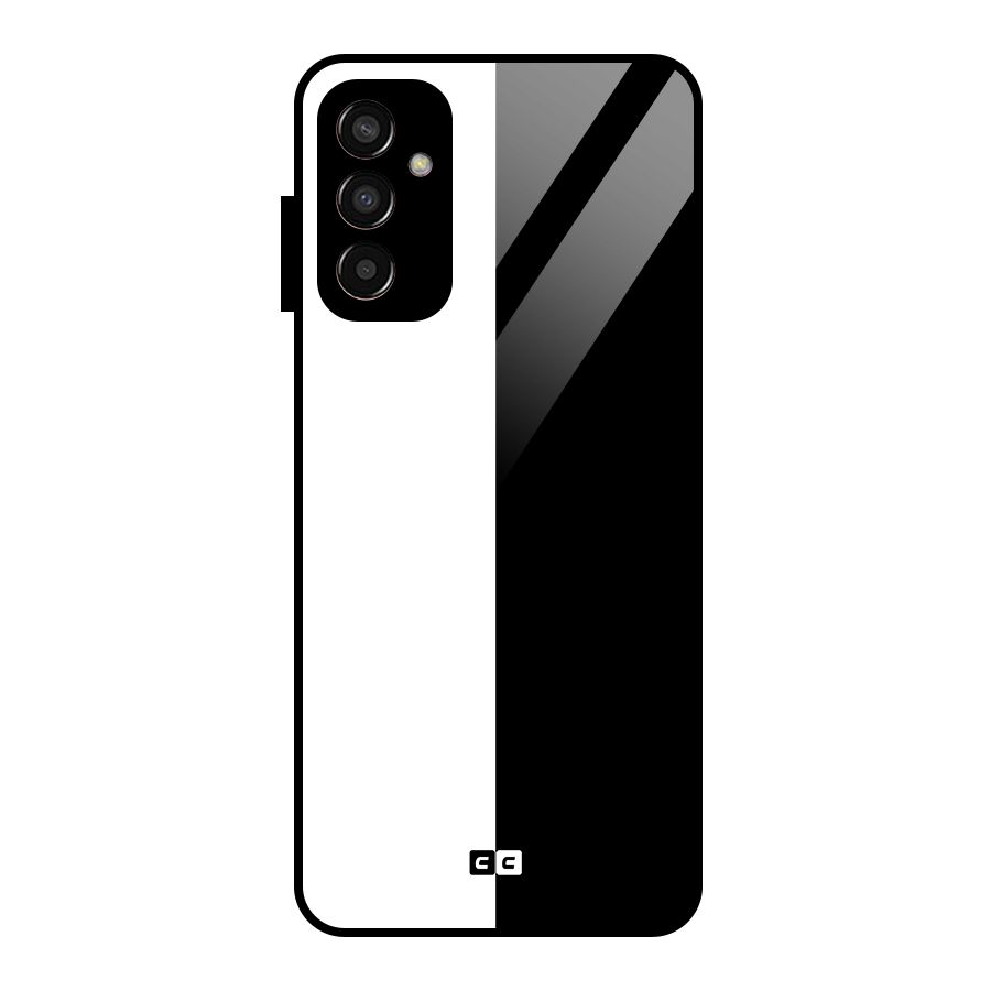 Simple Black White Glass Back Case for Galaxy F13