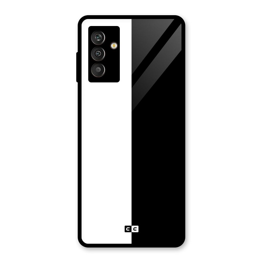 Simple Black White Glass Back Case for Galaxy M13