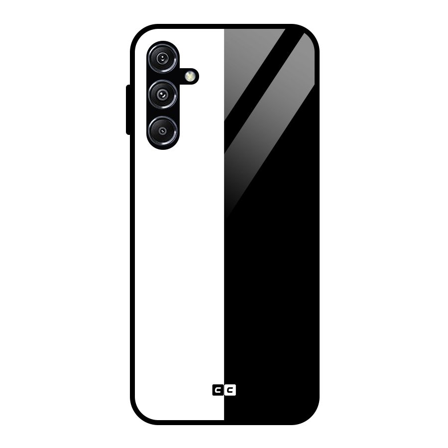 Simple Black White Glass Back Case for Galaxy M34 5G