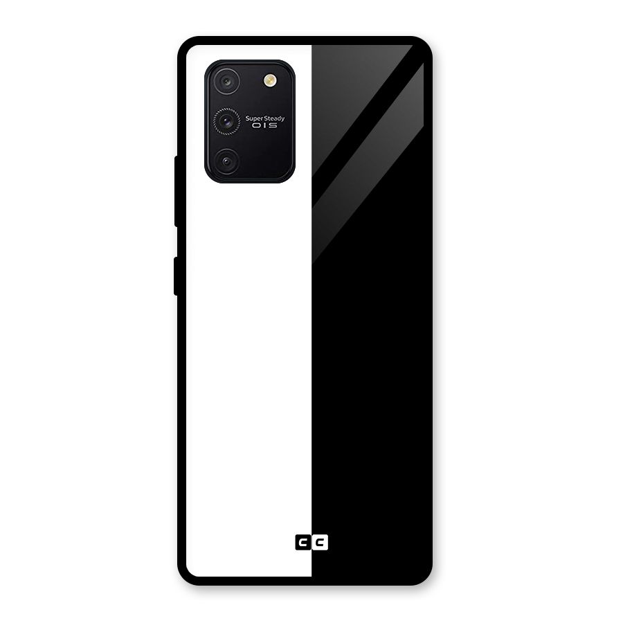 Simple Black White Glass Back Case for Galaxy S10 Lite