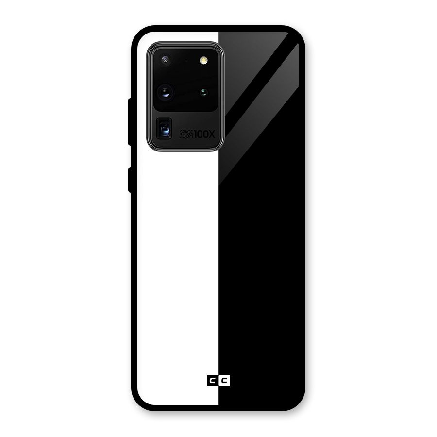 Simple Black White Glass Back Case for Galaxy S20 Ultra