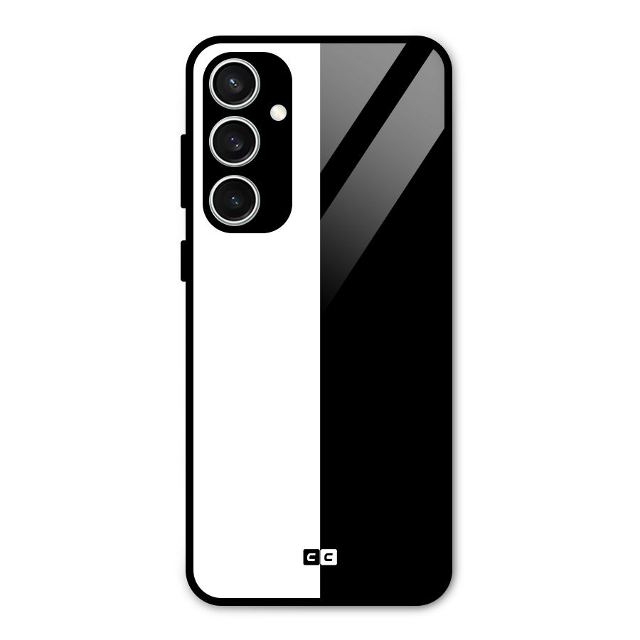 Simple Black White Glass Back Case for Galaxy S23 FE