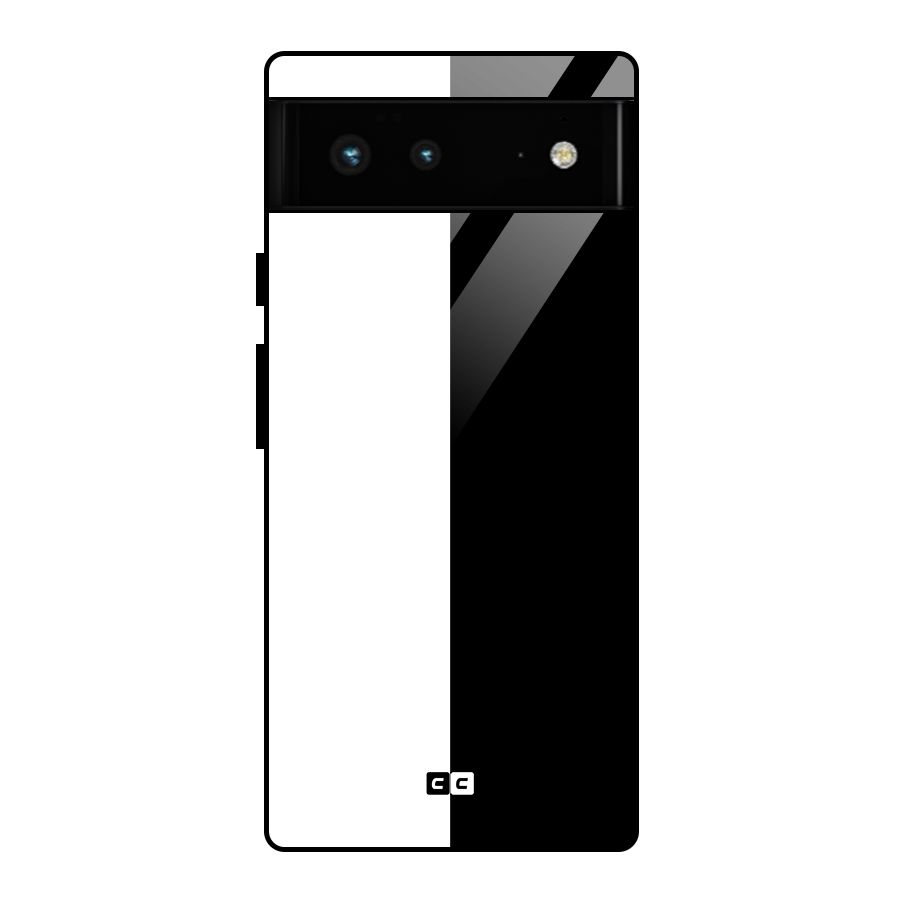 Simple Black White Glass Back Case for Google Pixel 6