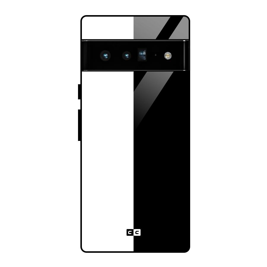 Simple Black White Glass Back Case for Google Pixel 6 Pro