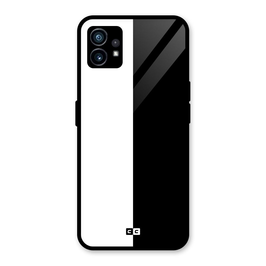 Simple Black White Glass Back Case for Nothing Phone 1