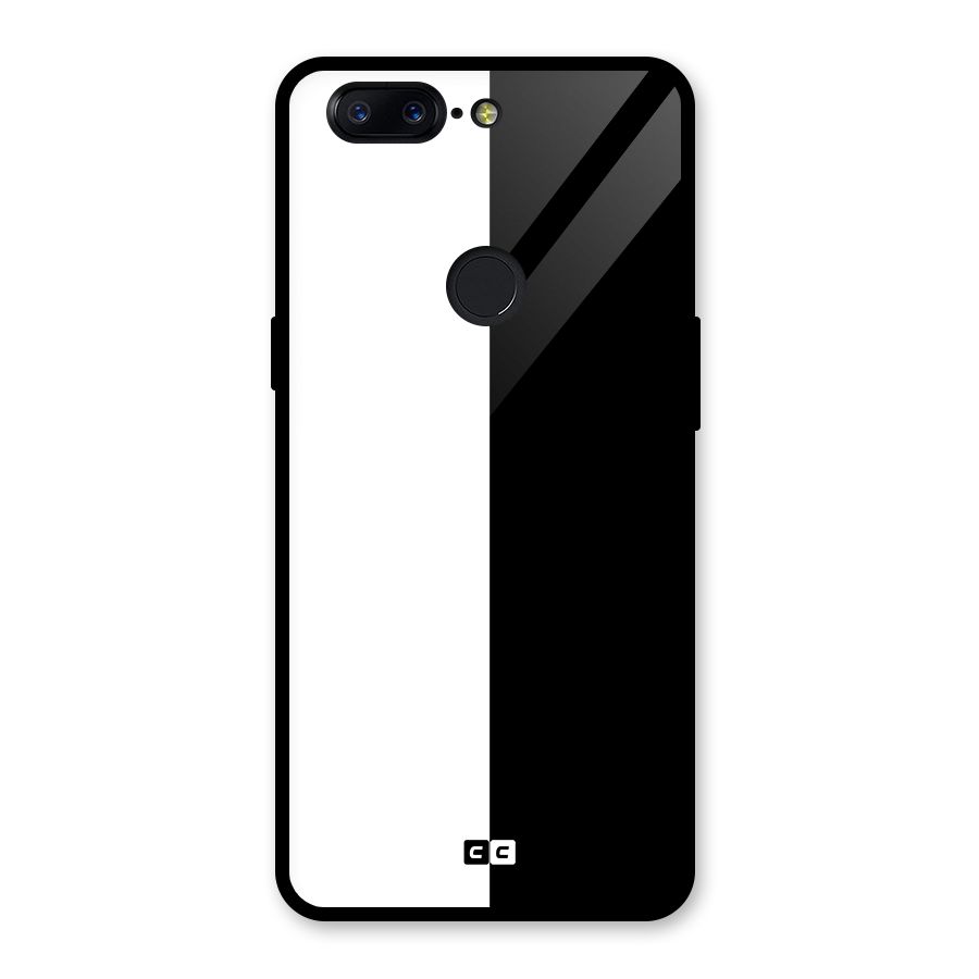 Simple Black White Glass Back Case for OnePlus 5T