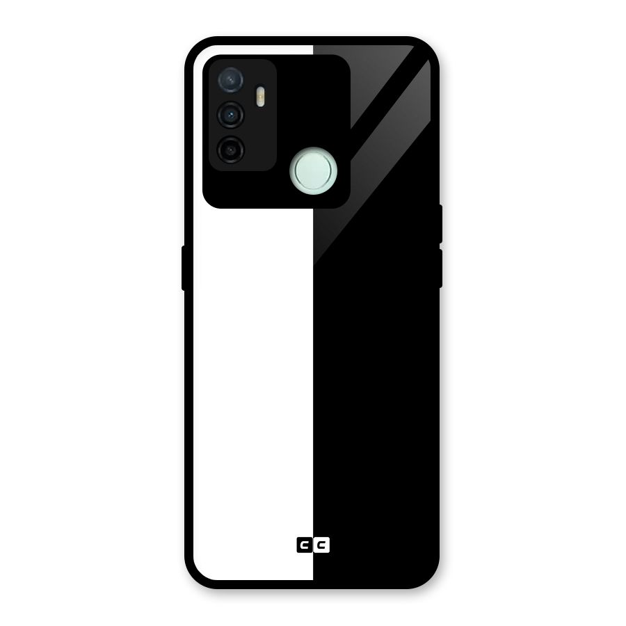 Simple Black White Glass Back Case for Oppo A53