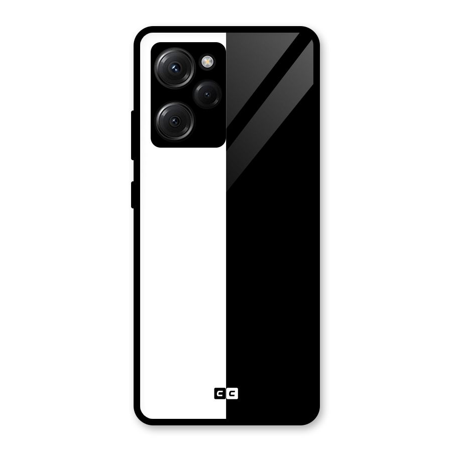 Simple Black White Glass Back Case for Poco X5 Pro