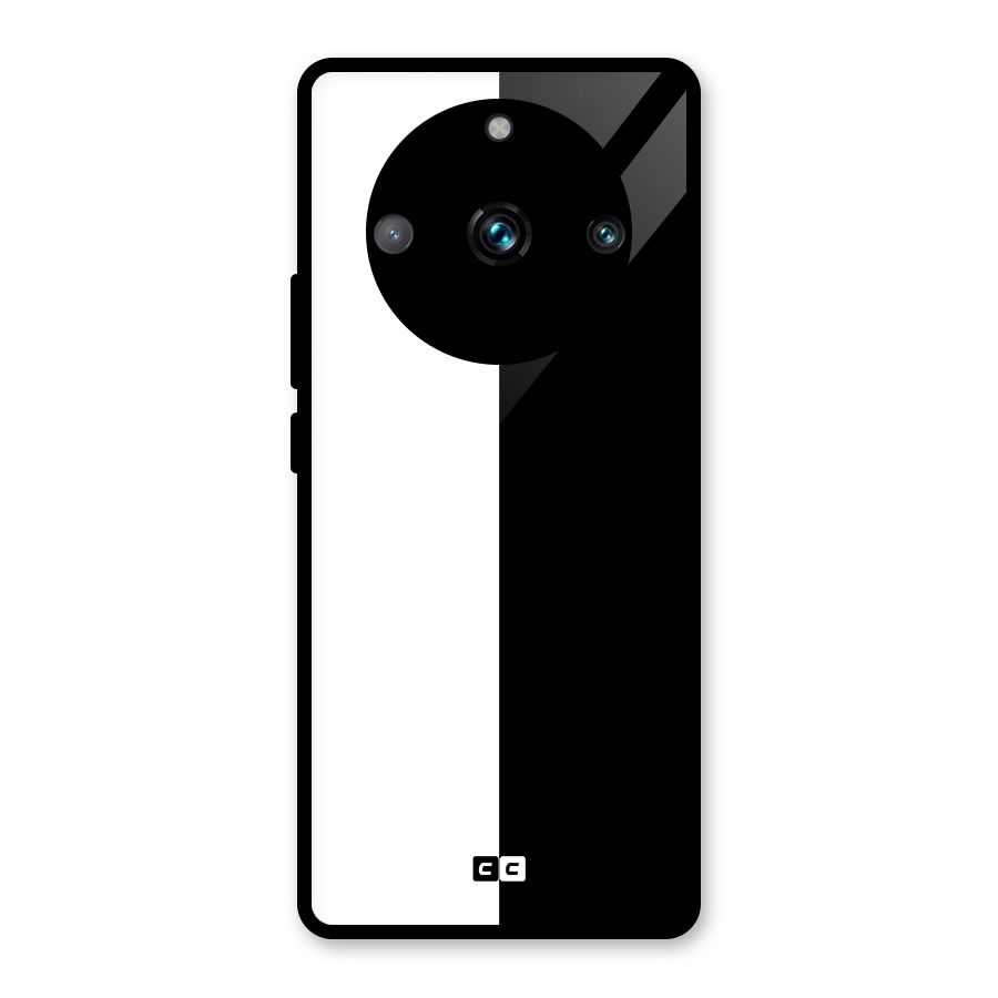 Simple Black White Glass Back Case for Realme 11 Pro Plus