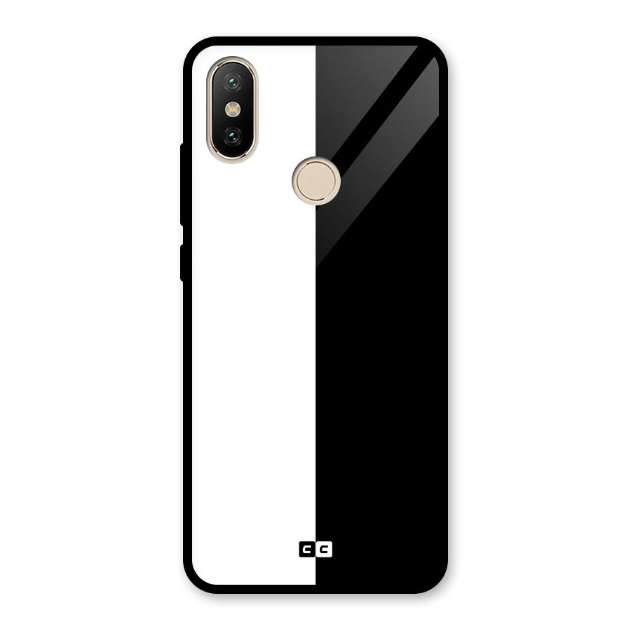Simple Black White Glass Back Case for Redmi A2