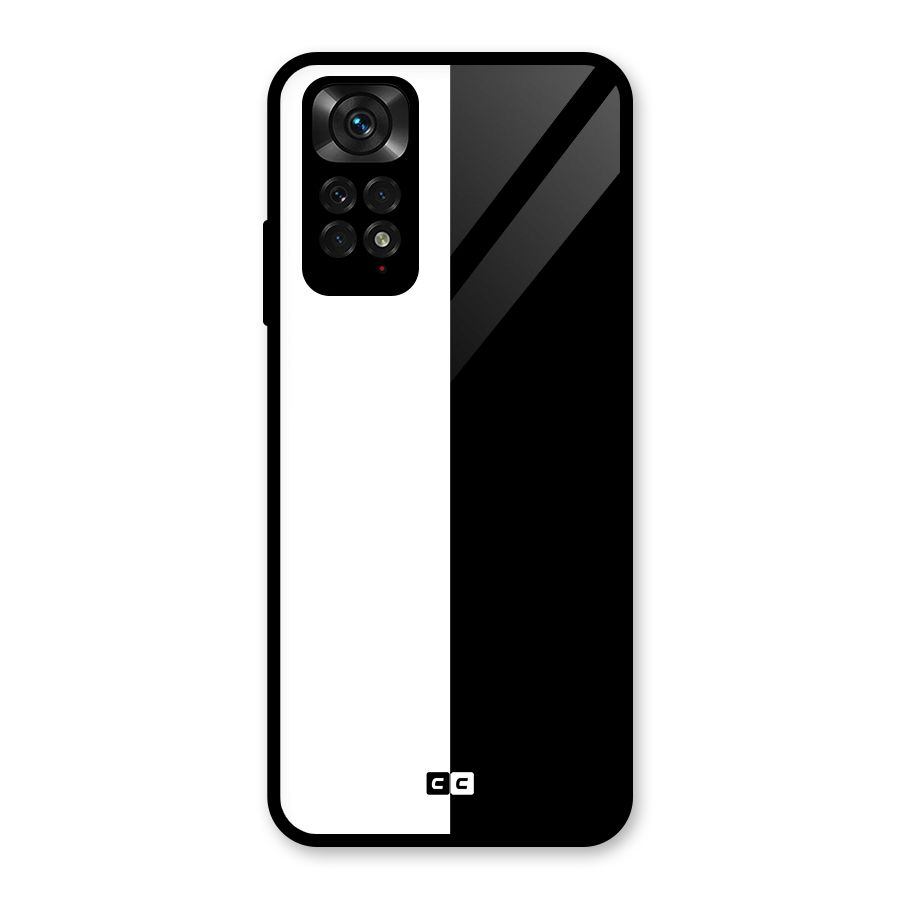 Simple Black White Glass Back Case for Redmi Note 11S