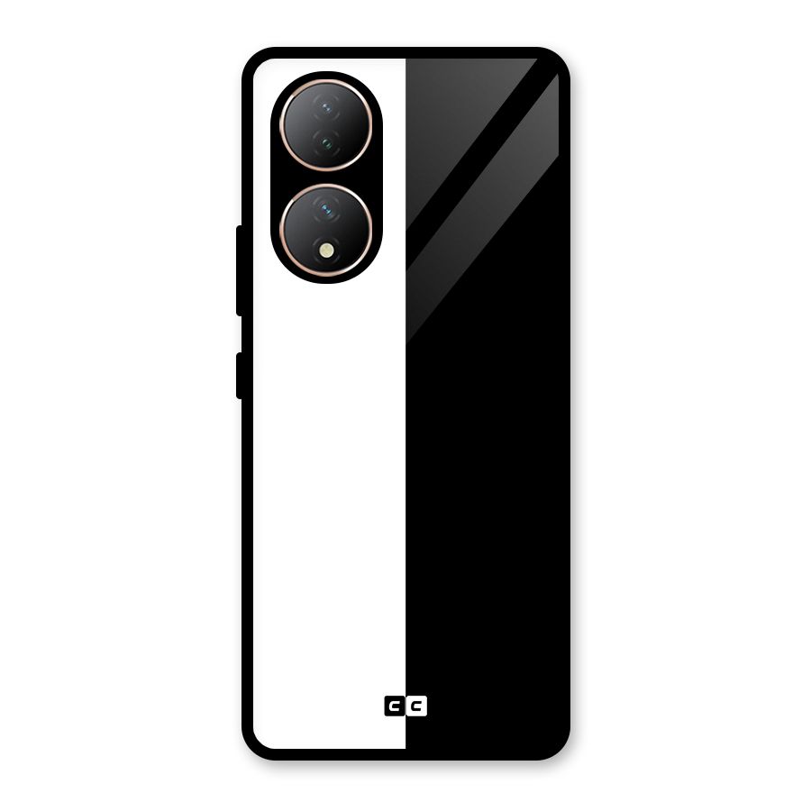 Simple Black White Glass Back Case for Vivo T2