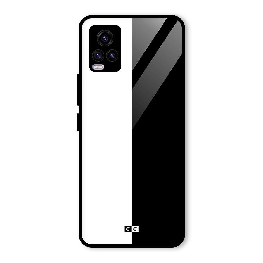 Simple Black White Glass Back Case for Vivo V20 2021