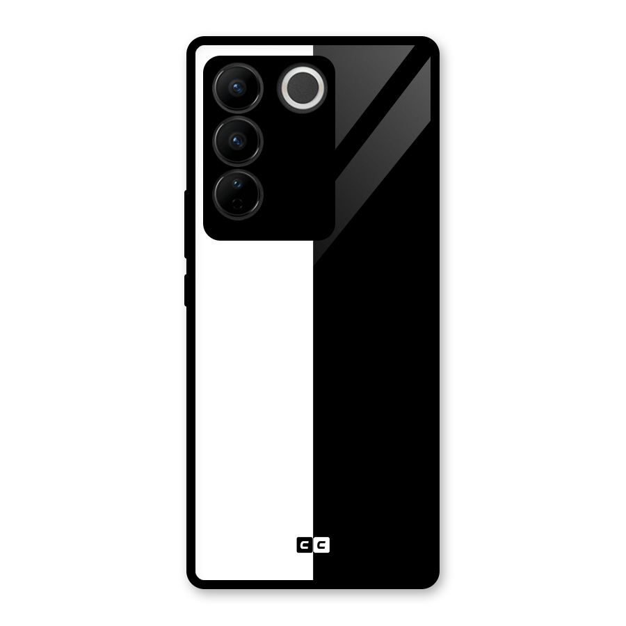 Simple Black White Glass Back Case for Vivo V27