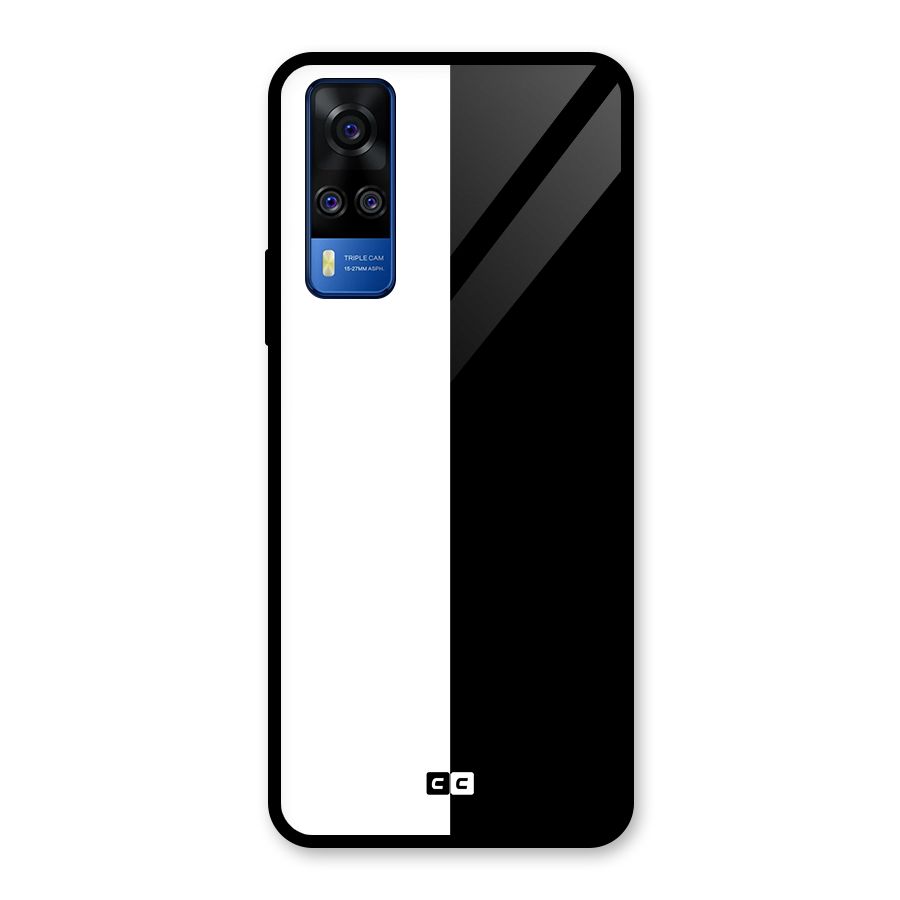 Simple Black White Glass Back Case for Vivo Y31