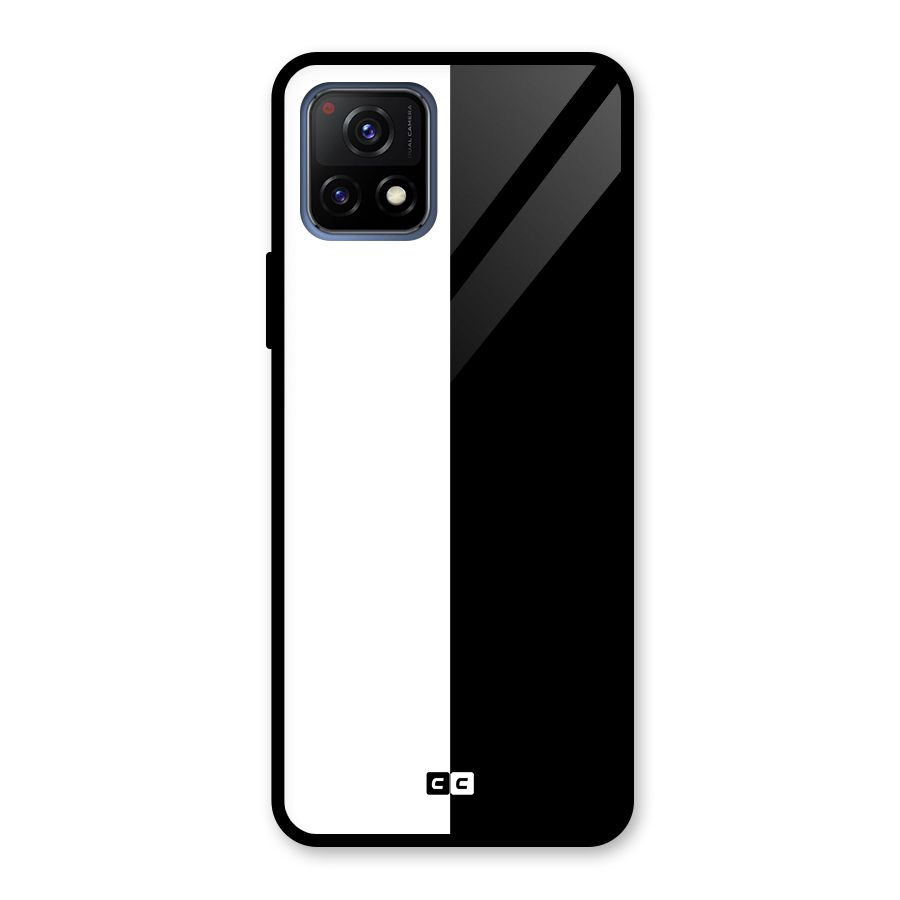 Simple Black White Glass Back Case for Vivo Y72 5G