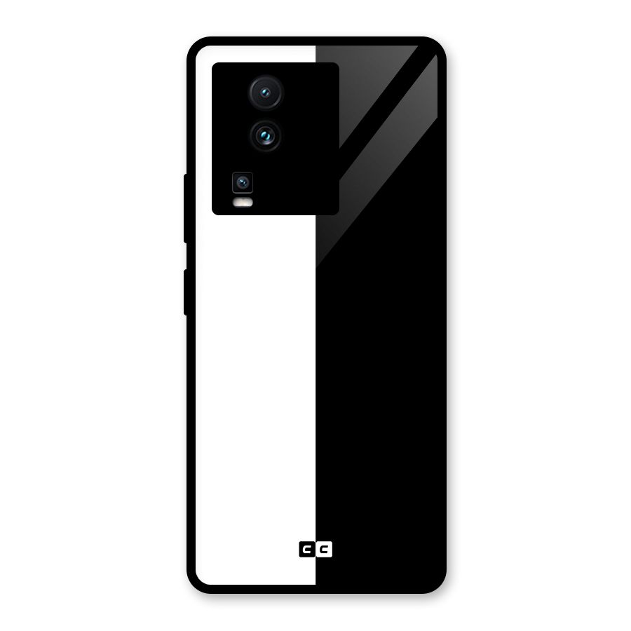 Simple Black White Glass Back Case for Vivo iQOO Neo 7 Pro