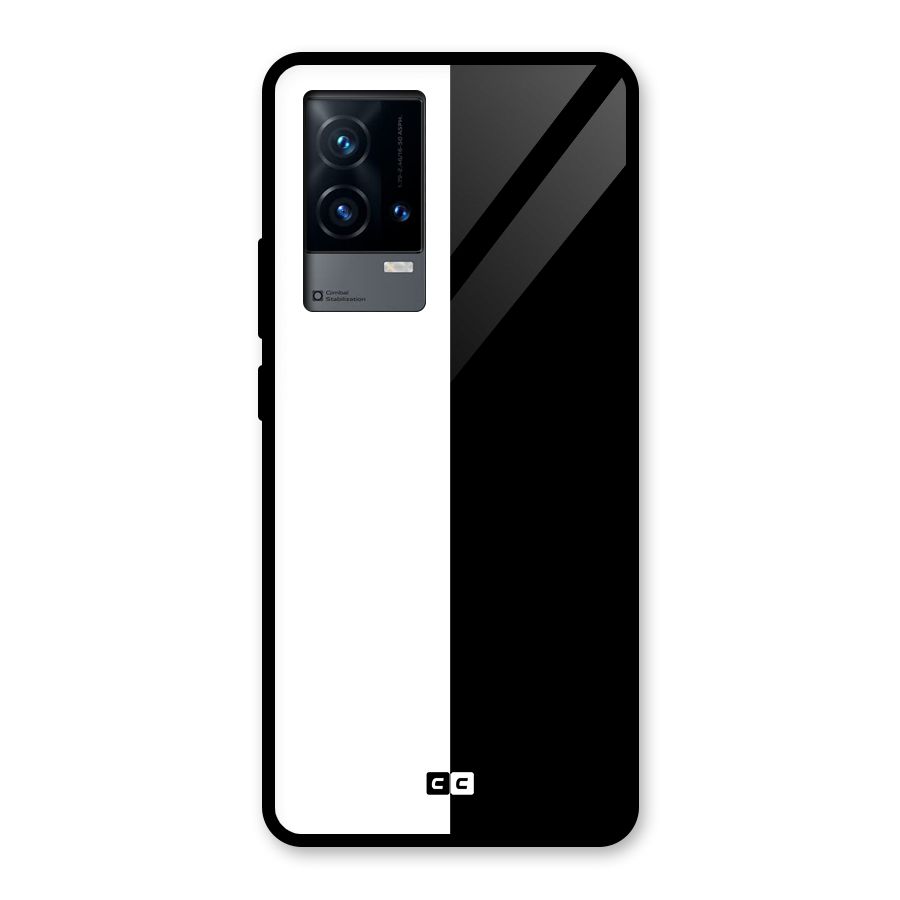 Simple Black White Glass Back Case for iQOO 9 5G